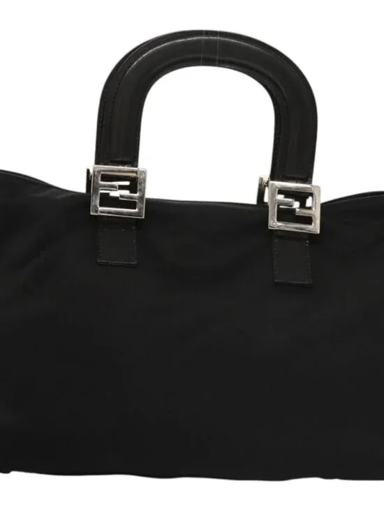 FENDI Hand Bag Nylon Black Silver Auth 122023 - Picture 3 of 16